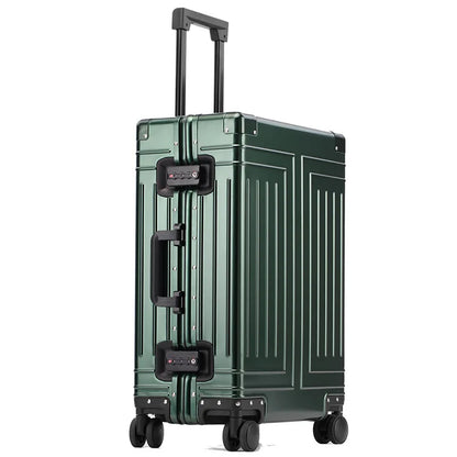 All-Aluminum Magnesium Alloy Luggage Trolley Case Frame Metal luxury Travel Suitcases Password Universal Wheel Boarding Bag