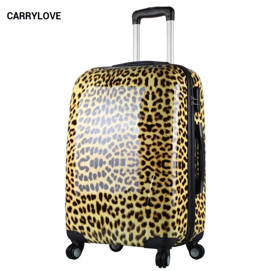 CARRYLOVE fashion luggage series 20/24 inch size Leopard grain PCRolling Luggage Spinner brand Travel Suitcase