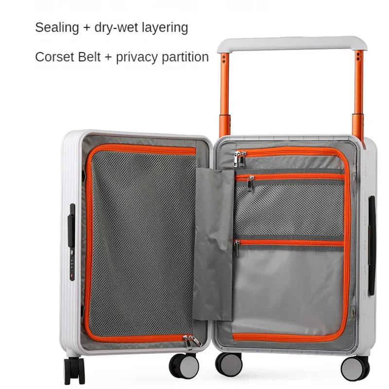 Fashion Width Draw-Bar Travel Suitcases Man And Women Universal Wheel Light Luxury 20-Inch Boarding Bag Good-looking Luggage