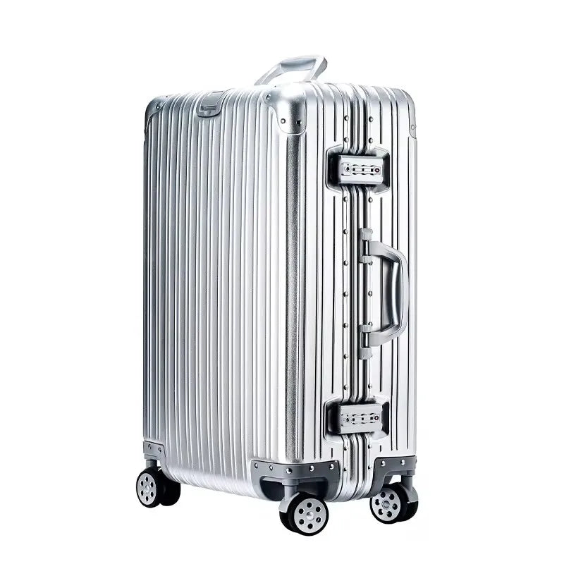 High Quality 100% Aluminum-magnesium alloy material 20/24/26/29 size travel Luggage Spinner brand Travel Suitcase