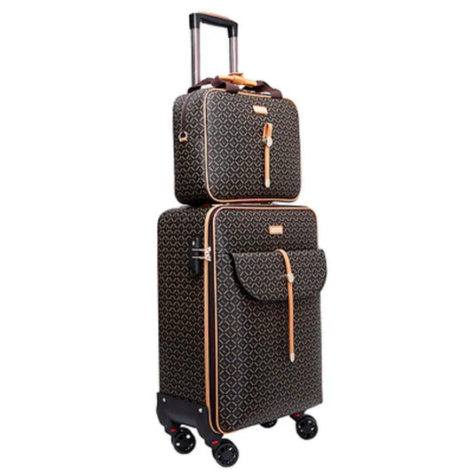 International Fashion Luxury 16/20/24 Inch Handbag+ Rolling Luggage Spinner Brand Woman Travel Suitcase