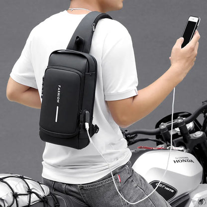 Men s Multifunction Anti-theft USB Shoulder Bag Man Crossbody Cross Body Travel Sling Chest Bags Pack Messenger Pack for Male