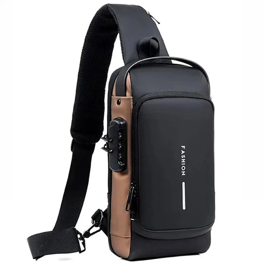 Men s Multifunction Anti-theft USB Shoulder Bag Man Crossbody Cross Body Travel Sling Chest Bags Pack Messenger Pack for Male