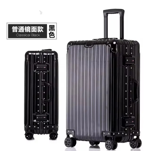 High Quality 100% Aluminum-magnesium alloy material 20/24/26/29 size travel Luggage Spinner brand Travel Suitcase