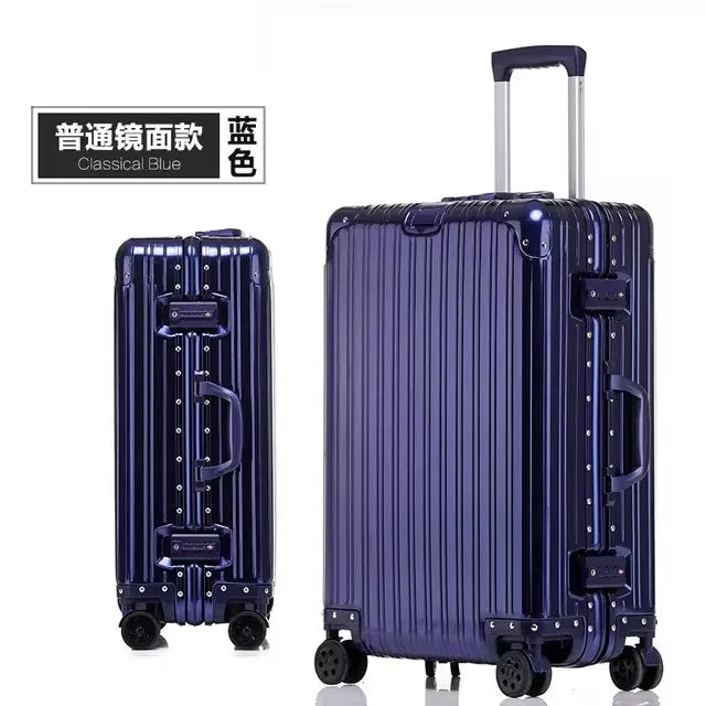 High Quality 100% Aluminum-magnesium alloy material 20/24/26/29 size travel Luggage Spinner brand Travel Suitcase