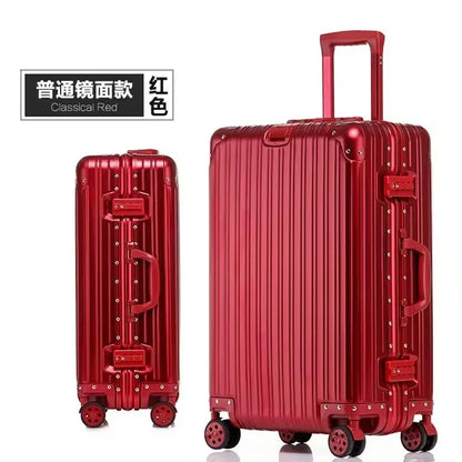 High Quality 100% Aluminum-magnesium alloy material 20/24/26/29 size travel Luggage Spinner brand Travel Suitcase