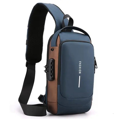 Men s Multifunction Anti-theft USB Shoulder Bag Man Crossbody Cross Body Travel Sling Chest Bags Pack Messenger Pack for Male