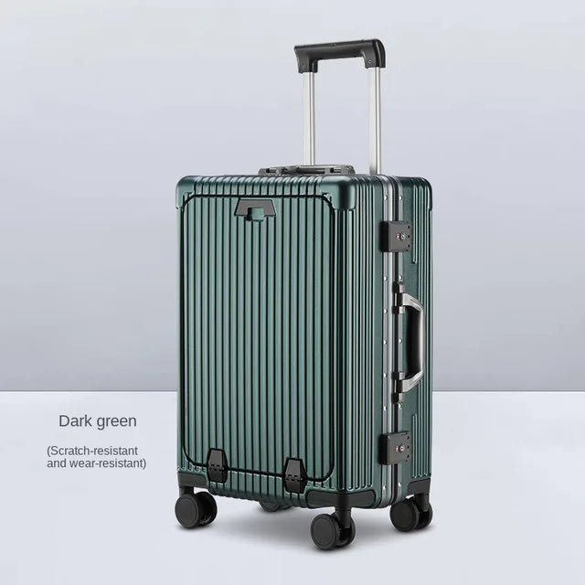 2025 New Multi-Functional Luggage Trolley 20 Inch Universal Wheel Boarding Bag USB Front Open Side Open Computer Travel Suitcase